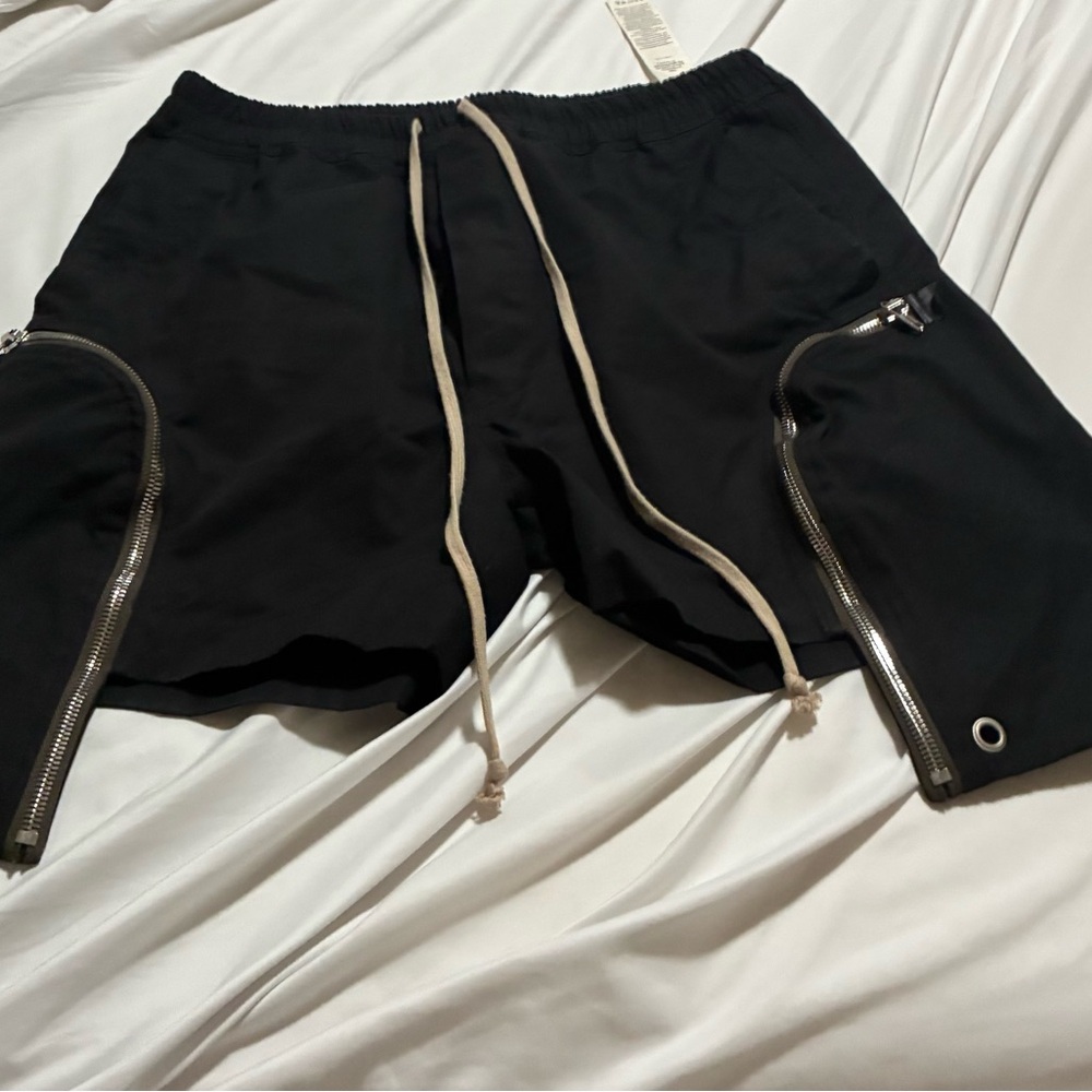 Rick Owens Black Athletic Shorts with Zippers